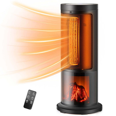 17-Inch 1500W PTC Fireplace Tower Space Heater 