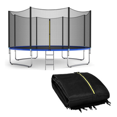 Trampoline Safety Enclosure Net with Zipper (12/14/16FT) - Trampoline Safety Net-12ft