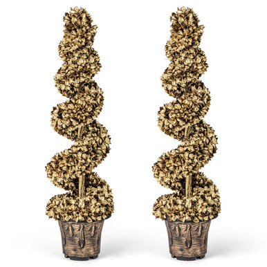 4-Foot Artificial Topiary Spiral Tree (Set of 2)