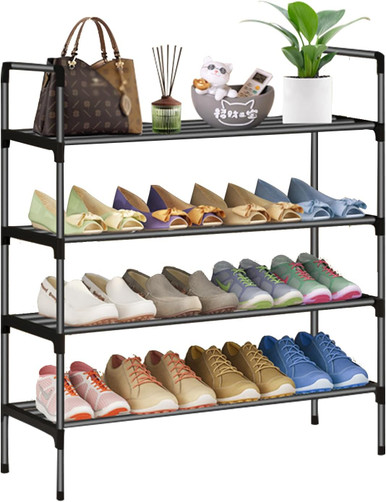 4-Tier Metal Stackable Shoe Rack (2-Pack)