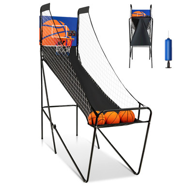 Foldable Single Shot Basketball Arcade Game with 3 Basketballs