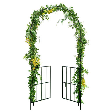 7.5 ft Patio Archway Garden Trellis with Gate