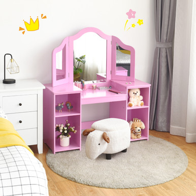 Kids Tri- Folding Vanity Table