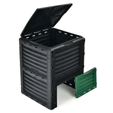 80-Gallon Compost Bin with Large Openable Lid and Bottom Exit Door