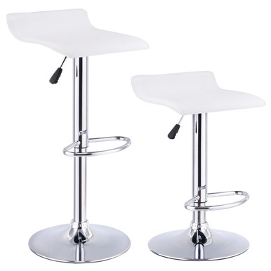 Adjustable Swivel Bar Stool with PU Leather (Set of 2)