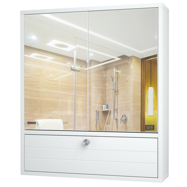 Bathroom Medicine Cabinet with Double Mirror Doors