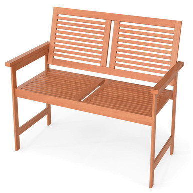 2-Person Patio Bench with 105&deg; Inclined Slatted Backrest
