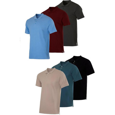 Men's Plus-Size Cotton Pique Short Sleeve Polo Shirt (3-Pack) - 3XL