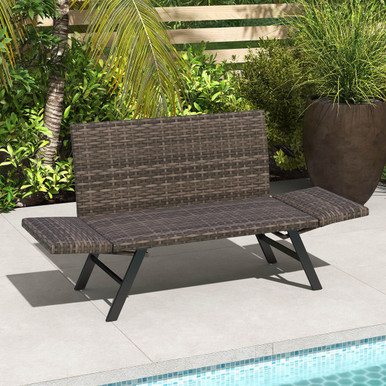 Convertible Bench for 2 with Adjustable Armrests and Footpads