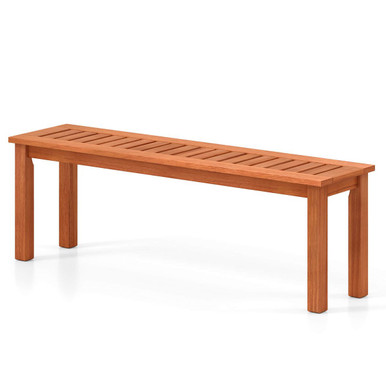 47" Slatted Patio Wood Bench - Bench-1