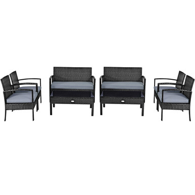 8-Piece Outdoor Patio Rattan Furniture Set