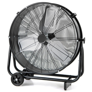 24" Industrial Drum Fan with 3 Speeds and 360&deg; Adjustable Tilt