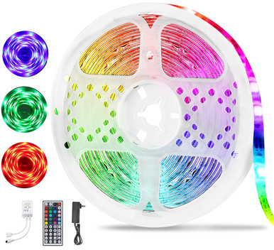 16.5-Foot LED Strip Lights with Easy-Install Adhesive Back and Remote