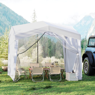 10 x 10-foot Pop-up Canopy with Sidewalls and Mesh Screen