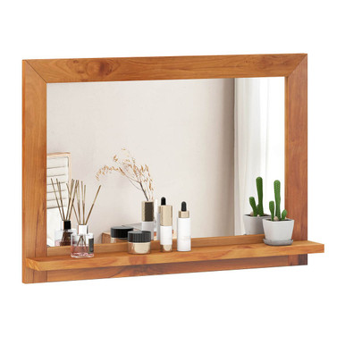27.5" x 20" Teakwood Wall Mirror