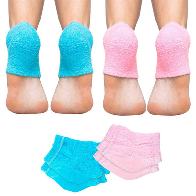 Gel Moisturizing Fizzy Spa Heel Socks for Dry & Cracked Heels (2-Pairs)
