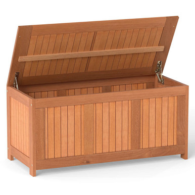 58-Gallon Wood Deck Box with Flip Top Lid