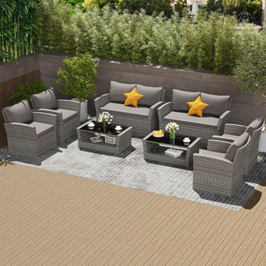 8-Piece Patio Furniture Set with 4 Chairs