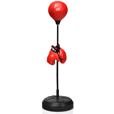 Boxing Punching Bag with Height Adjustable Stand and Boxing Gloves