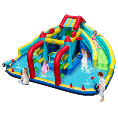 Inflatable Water Park with Water Cannons - 680W Blower