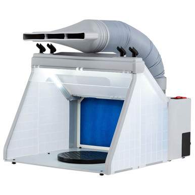 Portable Airbrush Spray Booth Kit with LED Lights and Rotating Turnable