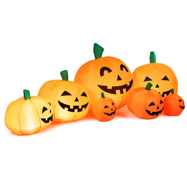 7.5-foot Inflatable Pumpkin Patch with LED Lights and Sandbags