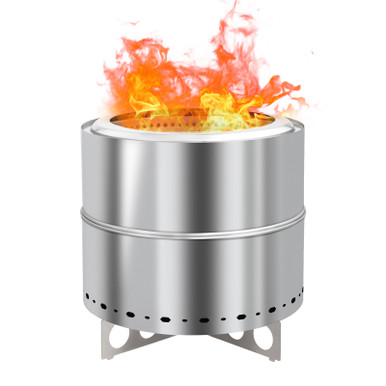 Portable Smokeless Fire Pit with Carry Bag - 19.3"D x 16.7"H