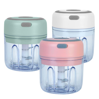 Mini Rechargeable Garlic and Veggie Chopper - White