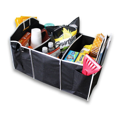 Collapsible Car Caddy Trunk Storage Organizer with 3 Compartments - 2-Pack
