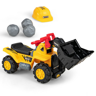 Kids' Ride-on Excavator with Realistic Sound and Rear Storage Space