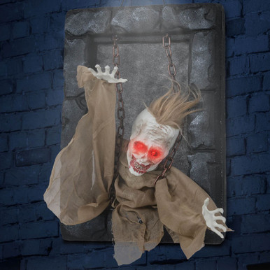 Hanging Animated Zombie Prisoner Halloween Decoration