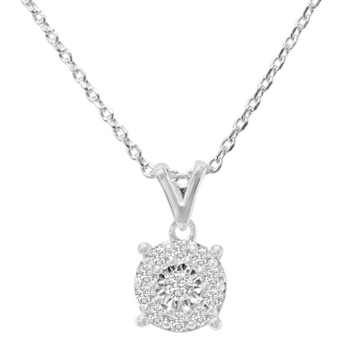 1/4 Carat Fiery Natural Diamond Cluster Necklace