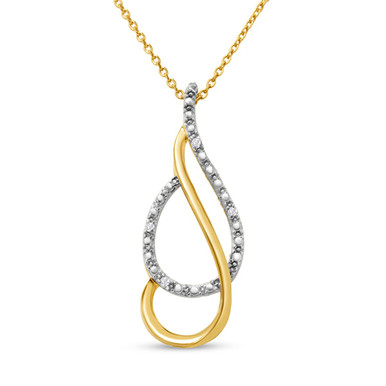 Diamond Accented Necklace In Yellow Gold Over Sterling Silver