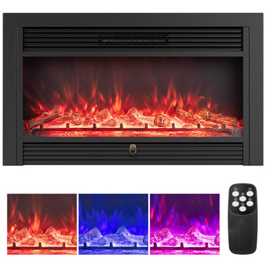 1500W Electric Fireplace Insert with Adjustable Thermostat