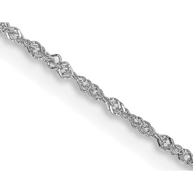 14K White Gold Singapore Chain Necklace