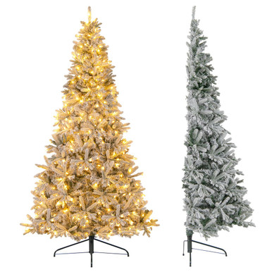 7FT Half Artificial Pre-Lit Christmas Tree
