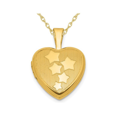 Yellow Plated Sterling Silver Stars Pendant Necklace Locket