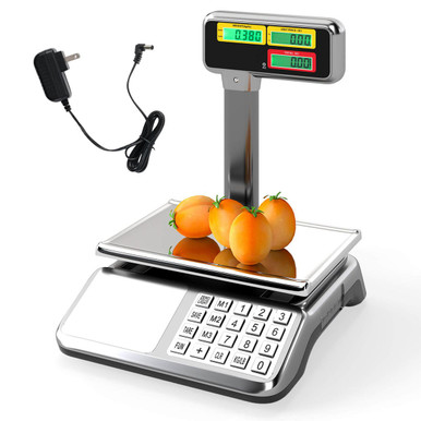 Price Computing Scale with Pole Dual LCD Display