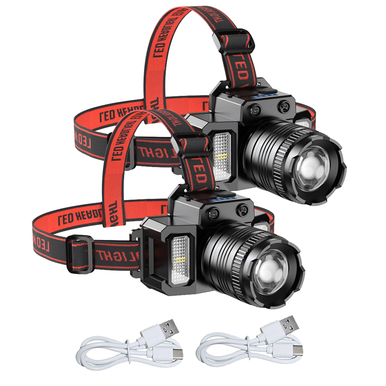 Motion Sensor High Power Rechargeable Headlamp (2-Pack)