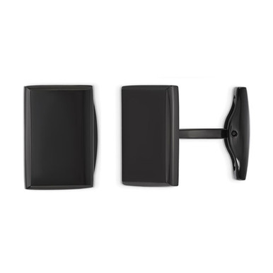 Mens Black Plated Rectangle Cuff Links in Stainless Steel