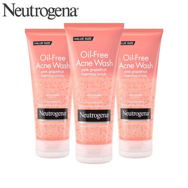 Neutrogena Oil Free Pink Grapefruit Acne Face Wash (3-Pack)