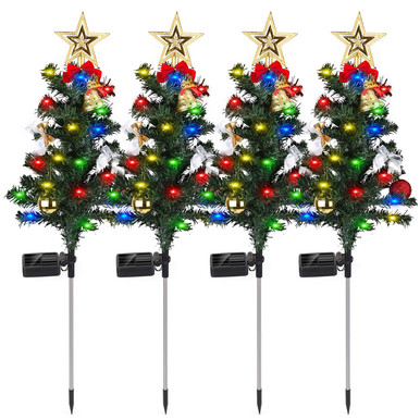 Solar Christmas Tree Yard Decor (4-Pack)