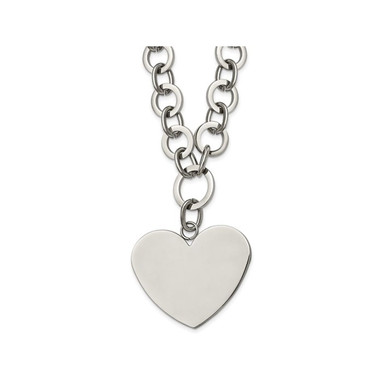 Polished Heart Necklace with Chain