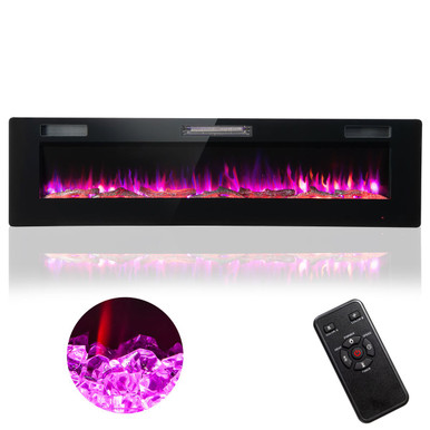 68'' Wall Mounted Ultra-Thin Recessed Electric Fireplace