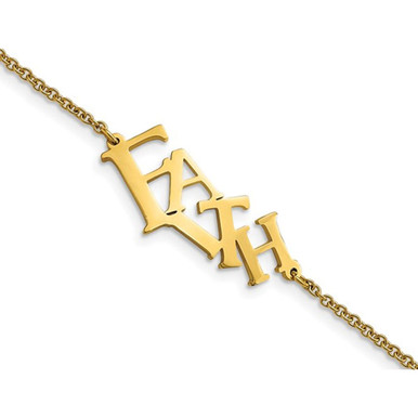 Yellow Plated Polished FAITH Bracelet
