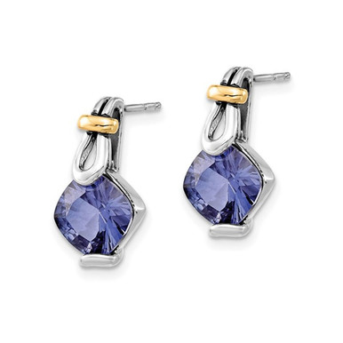 5.88 Carat (ctw) Lab Created Blue Garnet Dangle Earrings