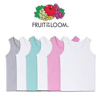 Fruit of the Loom Toddler Girls' Layering Tank Top, 2T/3T (6-Pack)