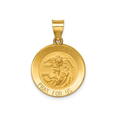 14K Yellow Gold Saint-Michael Medal Pendant (No Chain)
