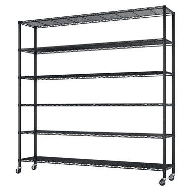 6-Tier Steel Shelving Unit with Wheels