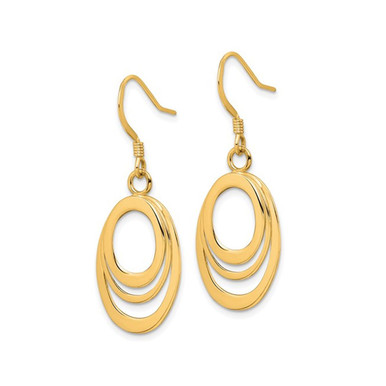 Triple Oval Dangle Earrings in Yellow-Plated Sterling Silver